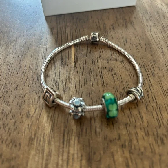 Pandora Silver Bracelet with Three Charms - Picture 4 of 9